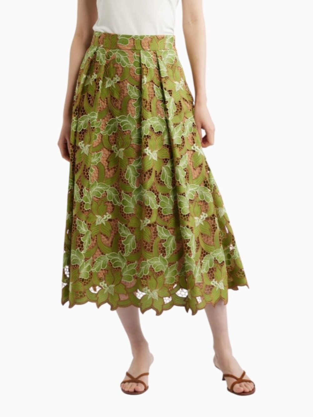 NWT ELIE TAHARI THE HAILEY LACE MIDI SKIRT SIZE 8